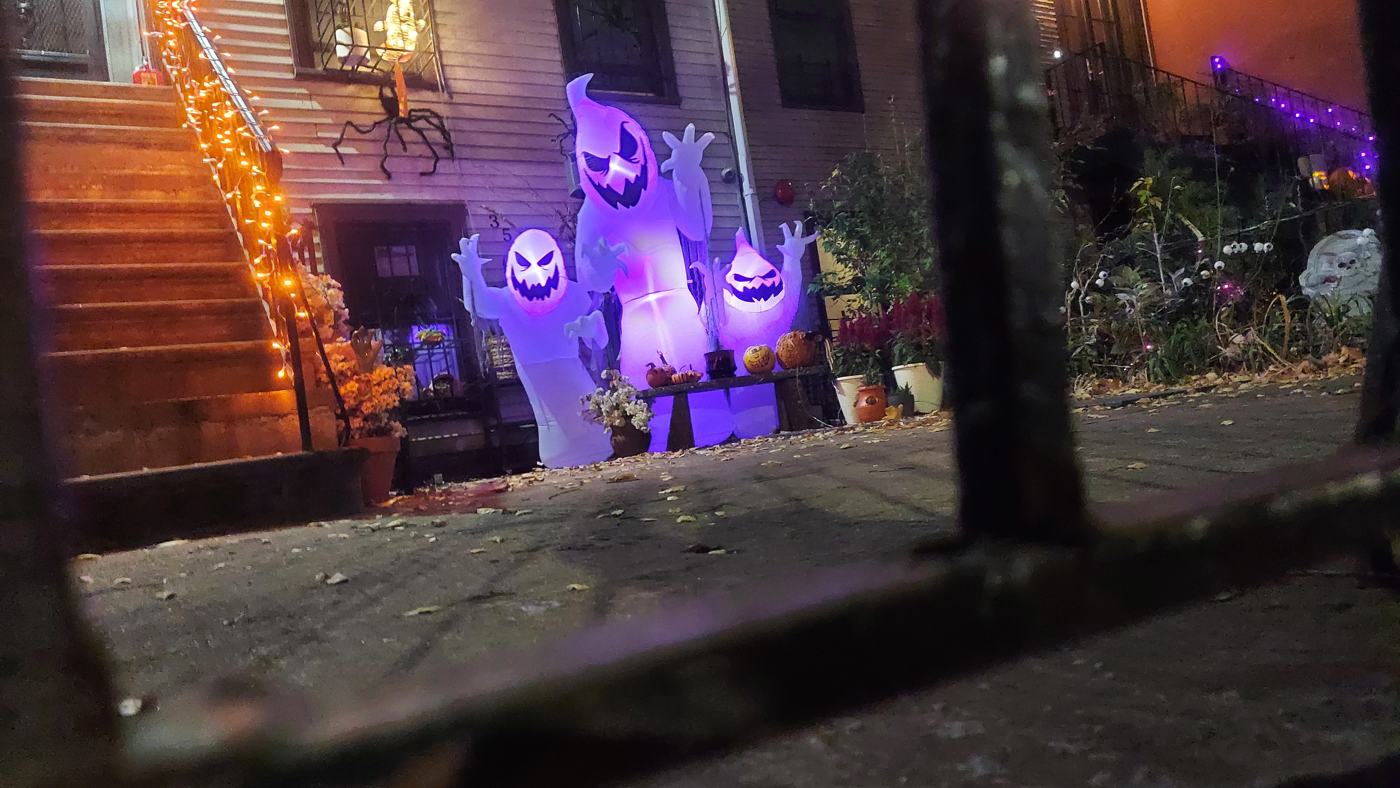 spooky ghosts behind the fence